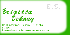 brigitta dekany business card